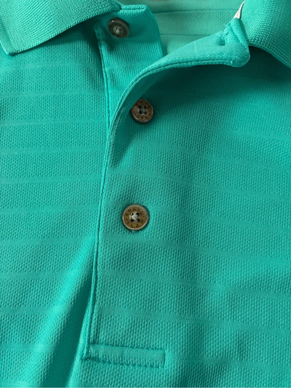 Grand Slam X Polo Shirt Men's XL Teal Aqua Performance Golf Short Sleeve - Picture 4 of 8